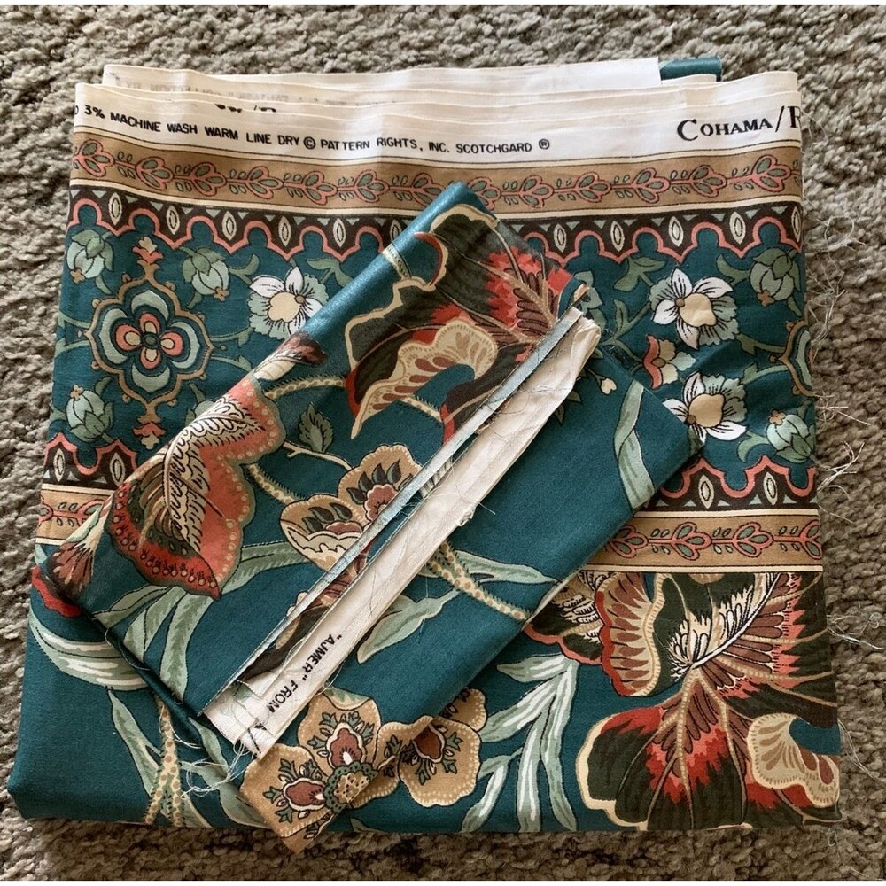 Ajmer La Fantasie Cohama Riverdale Fabric Floral Print  3 Yards x 54” Scotchgard